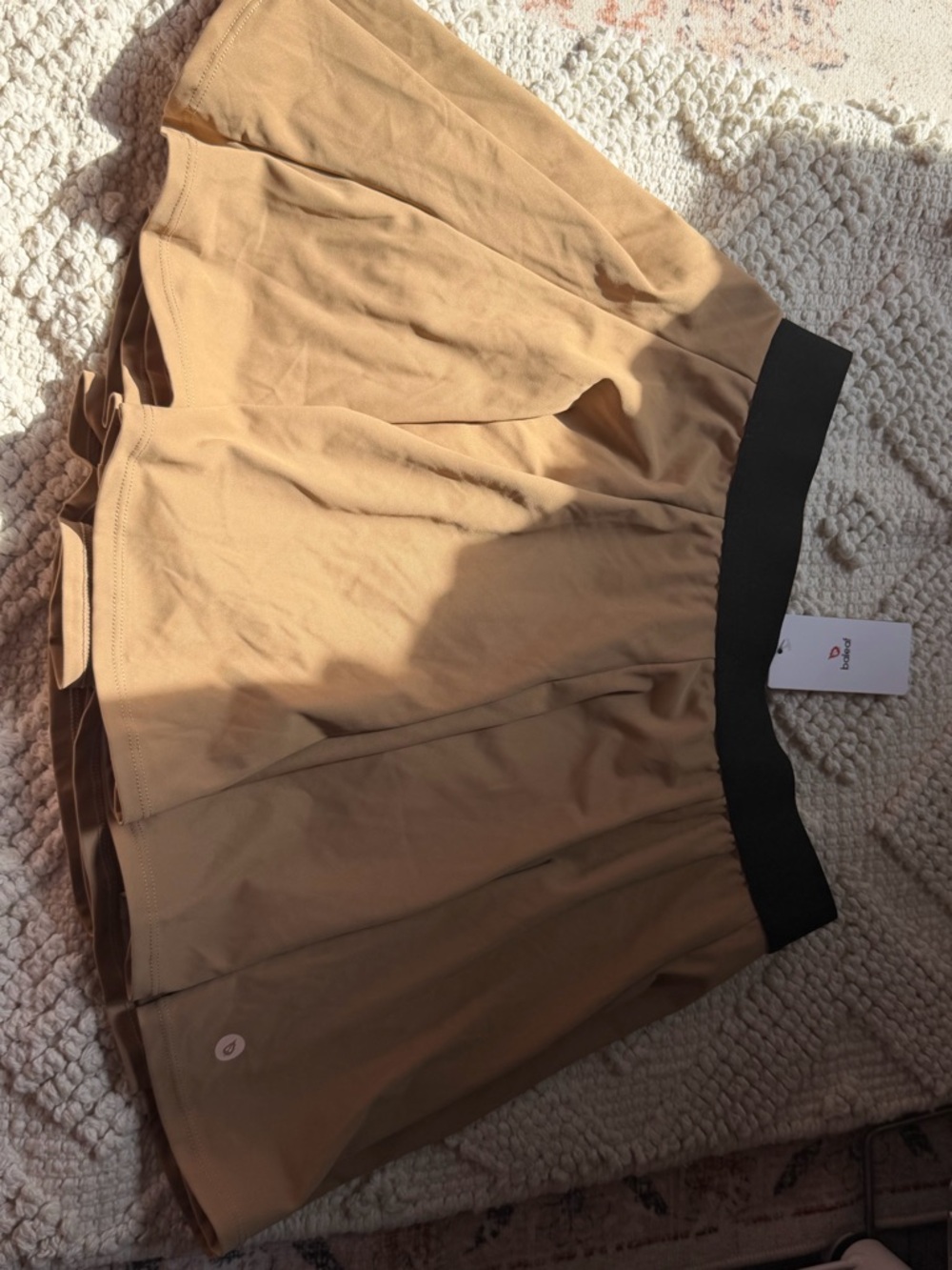 Baleaf Black Waistband with Tan Lining Athletic Skort